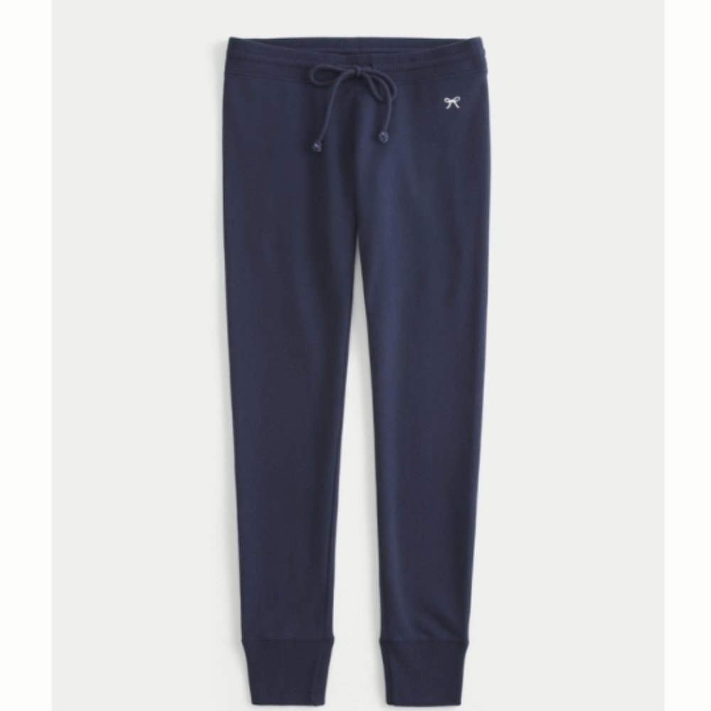 Hollister Bow Graphic Fleece Leggings NAVY BLUE,Large